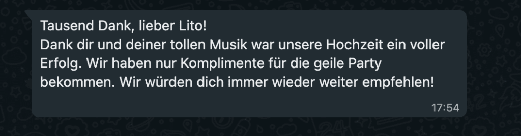 Hochzeits DJ Lito Bewertungen